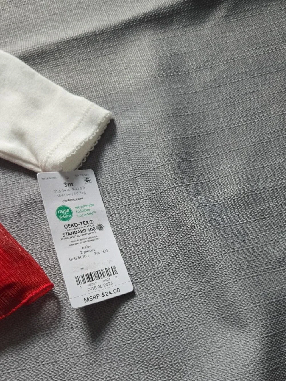 Carter's White Baby Outfit with Red Accent